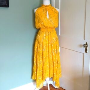 Shoshanna Midnight Yellow Dress With Stars ⭐